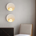 Contemporary Black Round Iron Resin Wall Sconce Light for Entryway