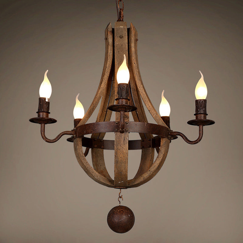 Rustic Wooden Branch Chandelier Candle Holder for Living Room Decor