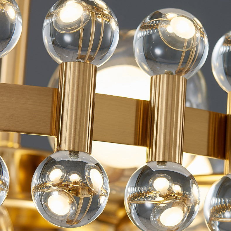 Modern Gold Finish Chandelier with Colorful Glass Shades for Living Room