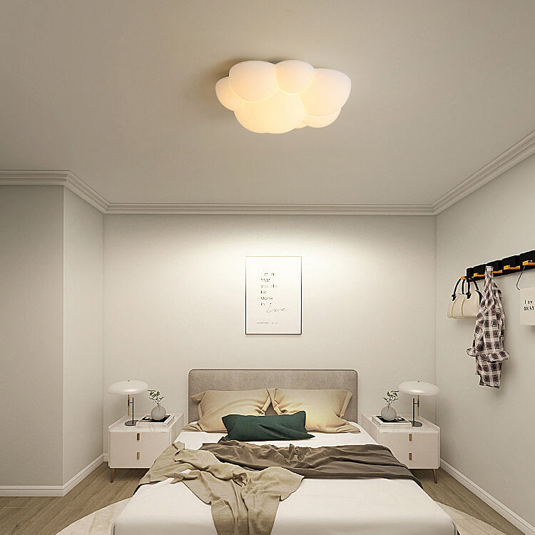 Modern White Minimalist Cat Claw LED Flush Mount Light for Kids Room