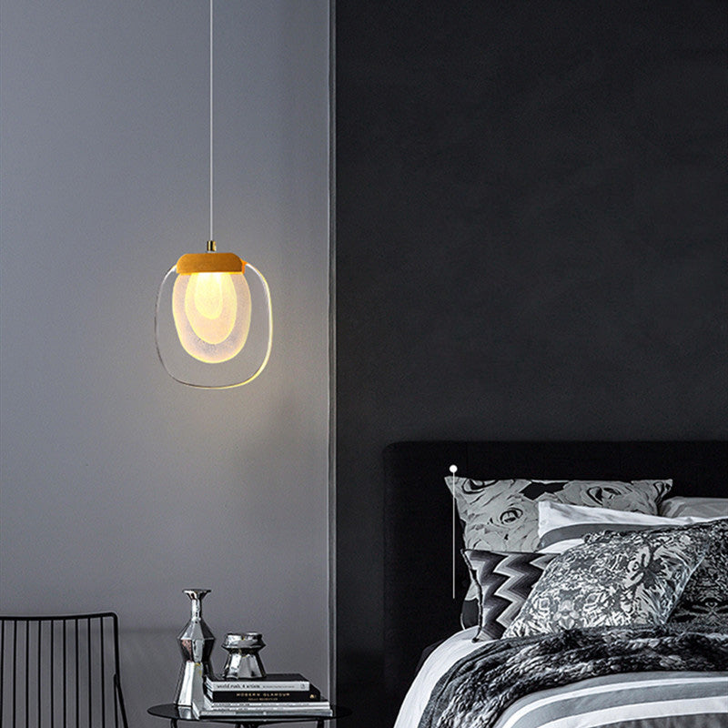 Modern Scandinavian Round Aluminum Crystal LED Chandelier for Living Room