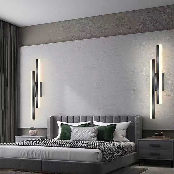 Sleek Black Iron Acrylic LED Wall Sconce Lamp for Contemporary Spaces