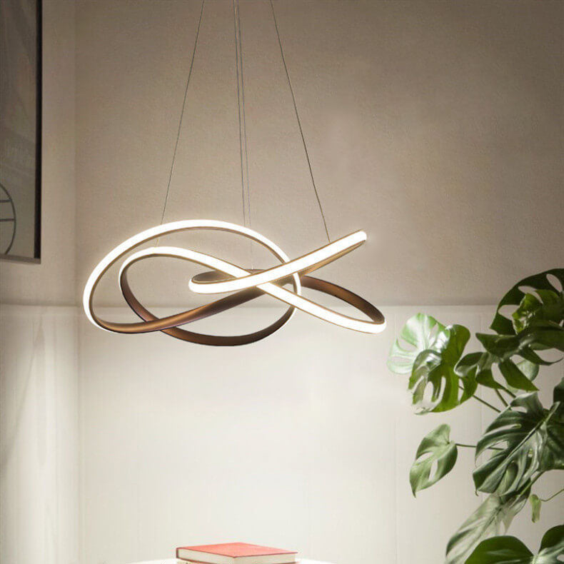 Modern White Aluminum Acrylic LED Chandelier for Living Room Decor