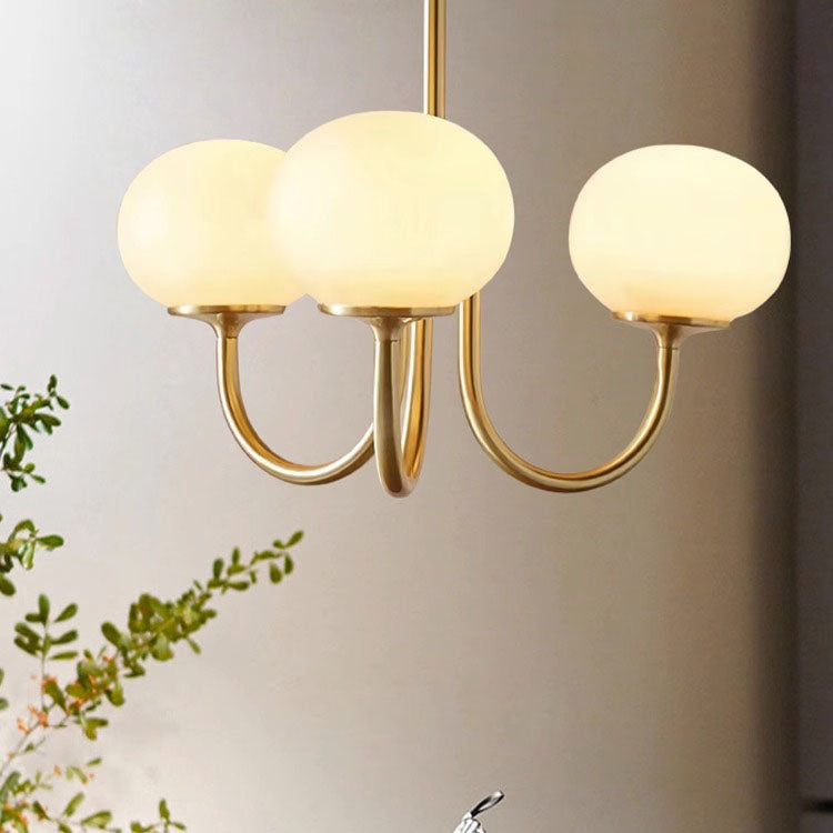 Elegant Traditional French Iron & Glass 3-Light Chandelier for Living Room