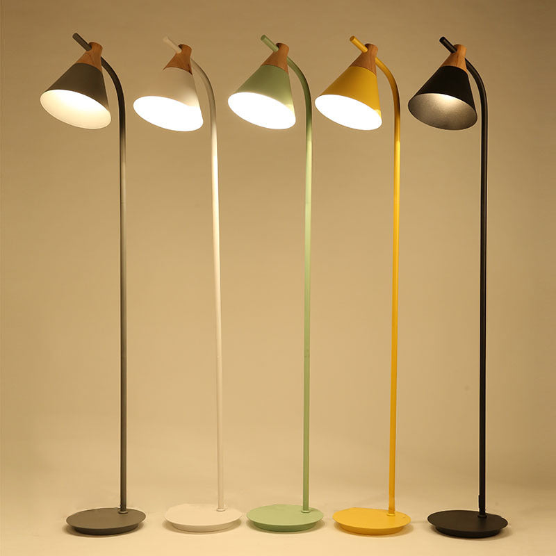 Nordic Style Round Macaron Metal Floor Lamp for Contemporary Living Room
