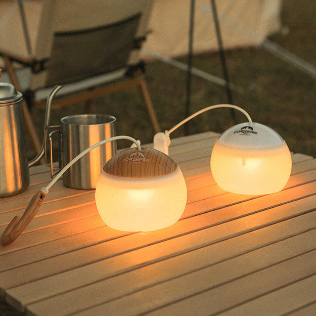 Sleek Black USB Rechargeable LED Camping Tent Light for Outdoor Use
