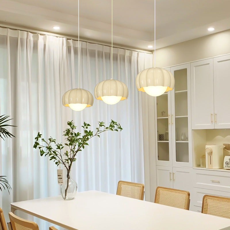 Contemporary Cream Aluminum Resin Pendant Chandelier for Dining Room