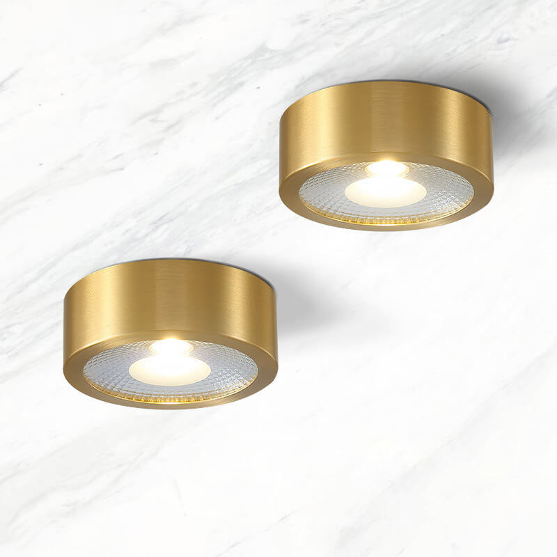 Contemporary Ultra-Thin Copper LED Flush Mount Light for Hallway Decor