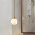 Modern White Orb 1-Light Pendant Fixture for Bedroom Nordic Minimalism