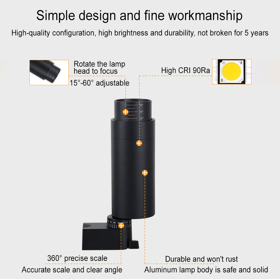 Modern Minimalist LED Track Spotlight - Adjustable Dimmable Lighting for Living Room
