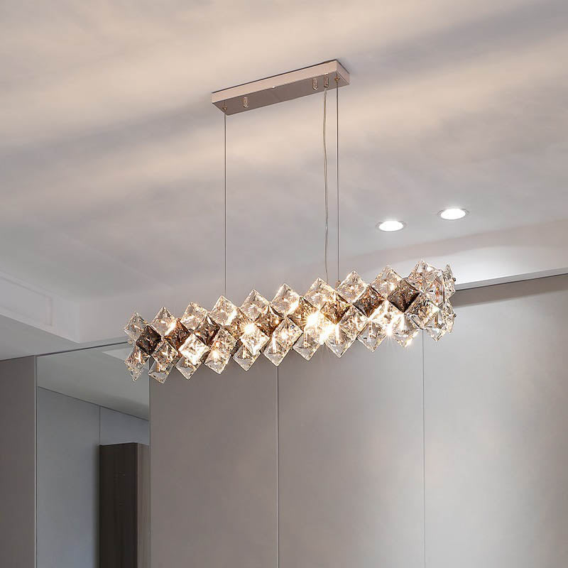 Modern Crystal Circular Chandelier with Plated Hardware for Living Room