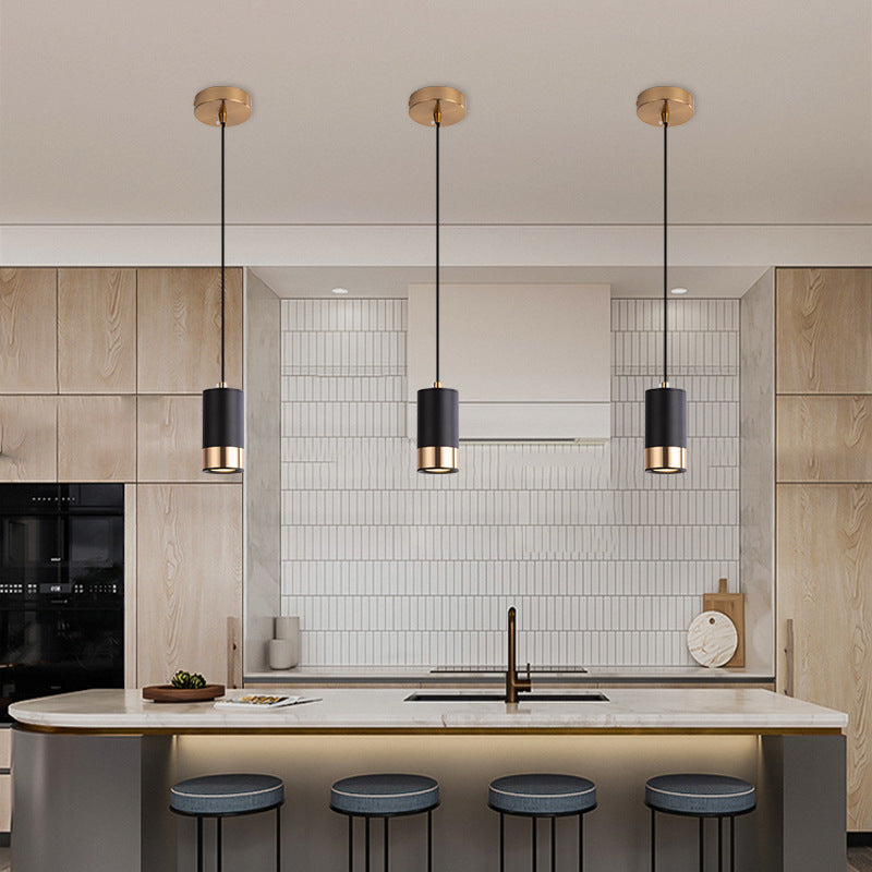 Modern Black Iron Mini Pendant Light Fixture for Minimalist Living Room