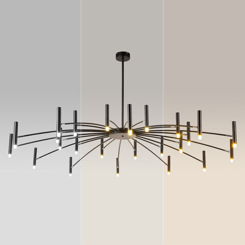 Modern Round Radioactive Iron Aluminum Chandelier for Living Room Lighting