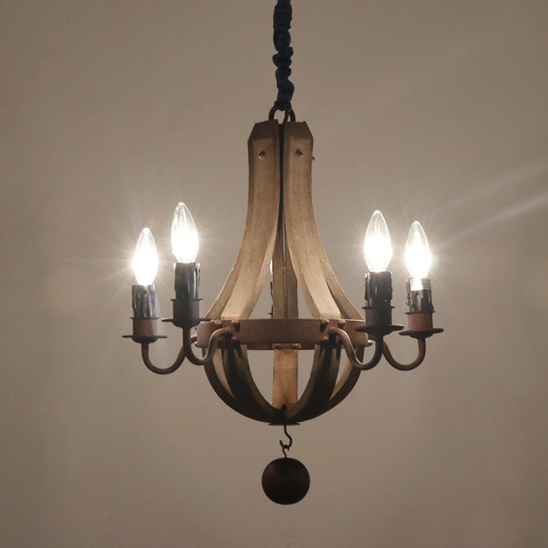 Rustic Wooden Branch Chandelier Candle Holder for Living Room Decor