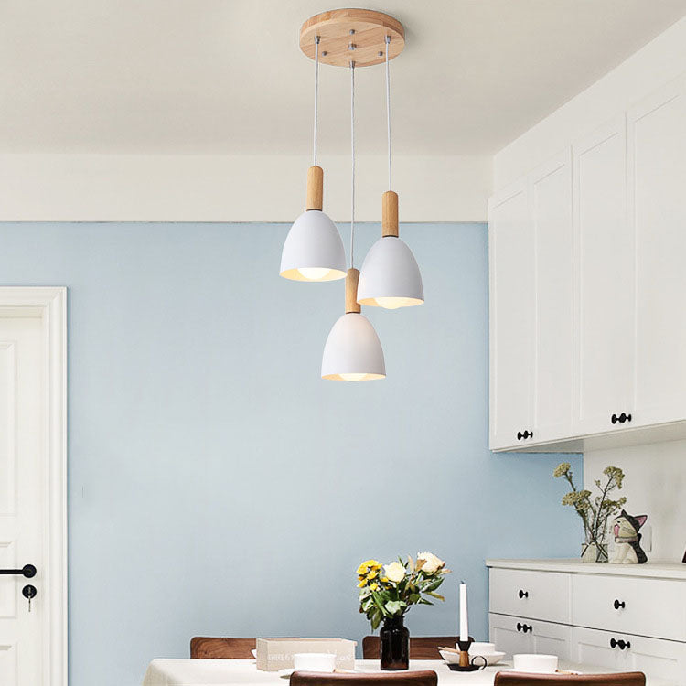 Nordic Minimalist Solid Color Macaron Chandelier for Modern Living Spaces