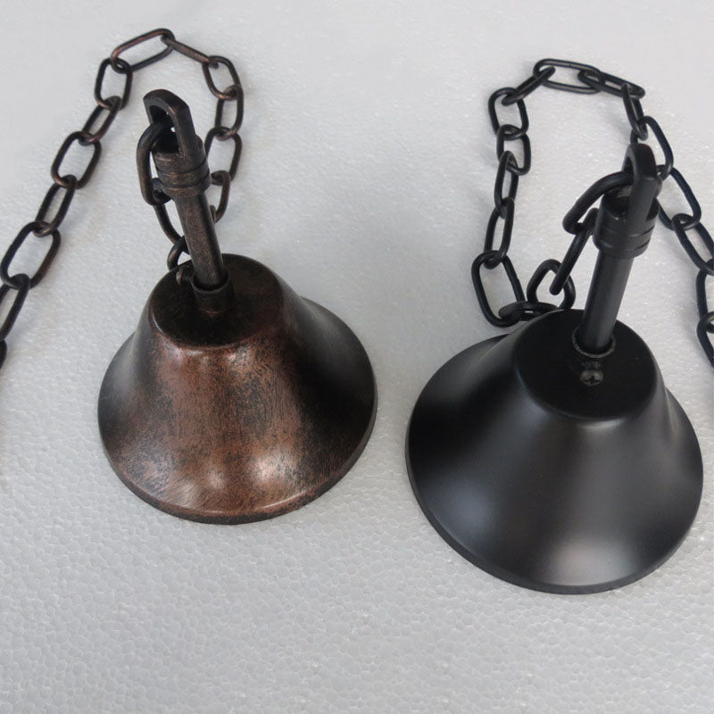 Rustic Iron 3-Light Round Glass Bucket Candelabra Chandelier for Living Room