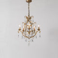 Classic French Crystal Candelabra Iron Chandelier for Living Room Elegance