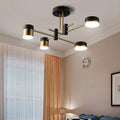 Stylish Black Iron Acrylic Cylinder Chandelier for Modern Living Rooms