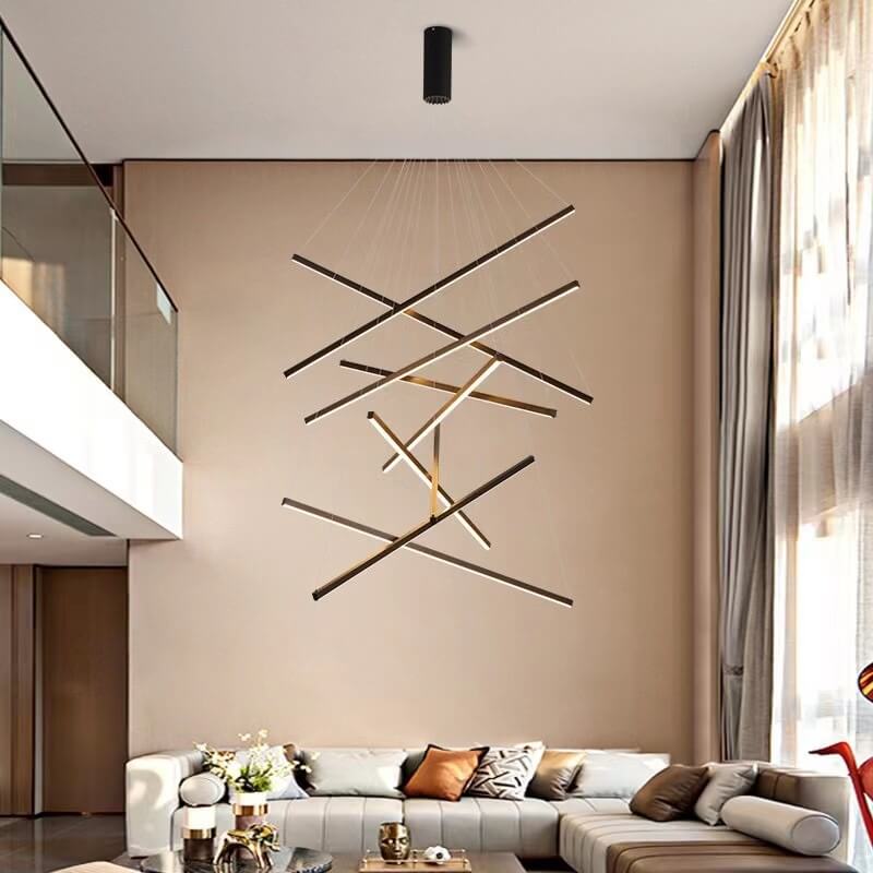 Nordic Style Geometric Iron & Aluminum LED Chandelier for Modern Decor