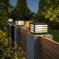 Sleek Black Solar-Powered Aluminum LED Post Light for Garden Landscape