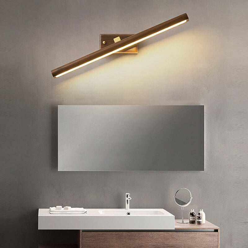 Nordic Beechwood Copper LED Vanity Wall Sconce for Bathroom & Living Room