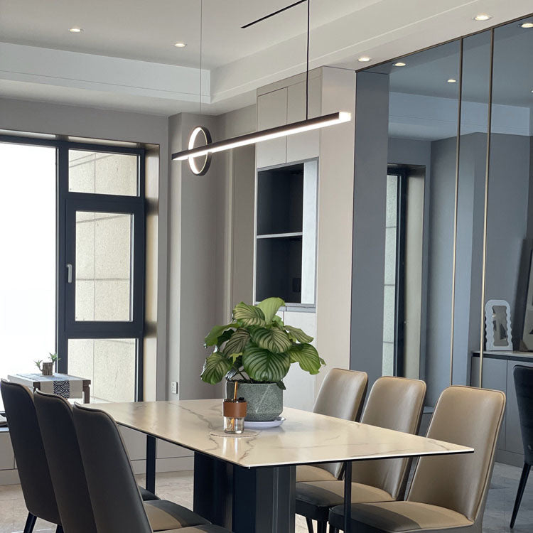 Copper Minimalist LED Chandelier with Circle Design for Modern Living Room