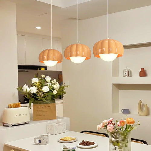Contemporary Cream Aluminum Resin Pendant Chandelier for Dining Room
