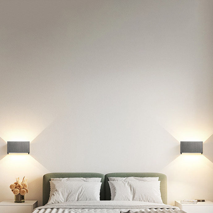 Modern Gray Aluminum Square LED Wall Sconce Lamp for Entryway Lighting