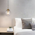 Nordic Copper Glass Spherical Island Light Chandelier for Dining Room