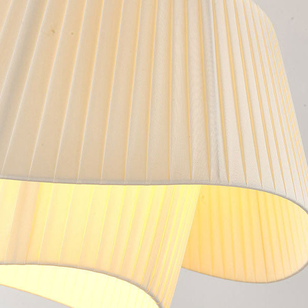 Modern Minimalist Iron Fabric Oval Round 3-Light Chandelier For Living Room
