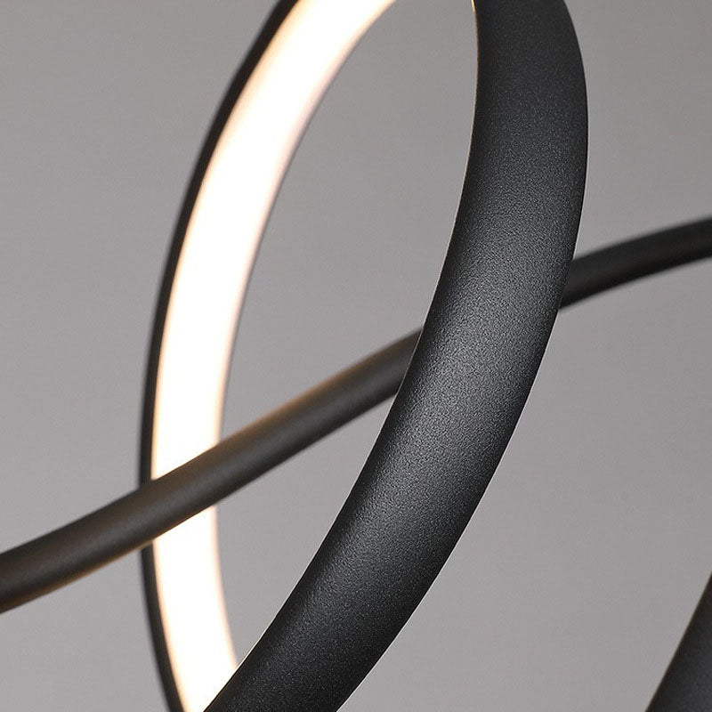 Sleek Aluminum LED Wave Strip Chandelier Light for Dining Room Island