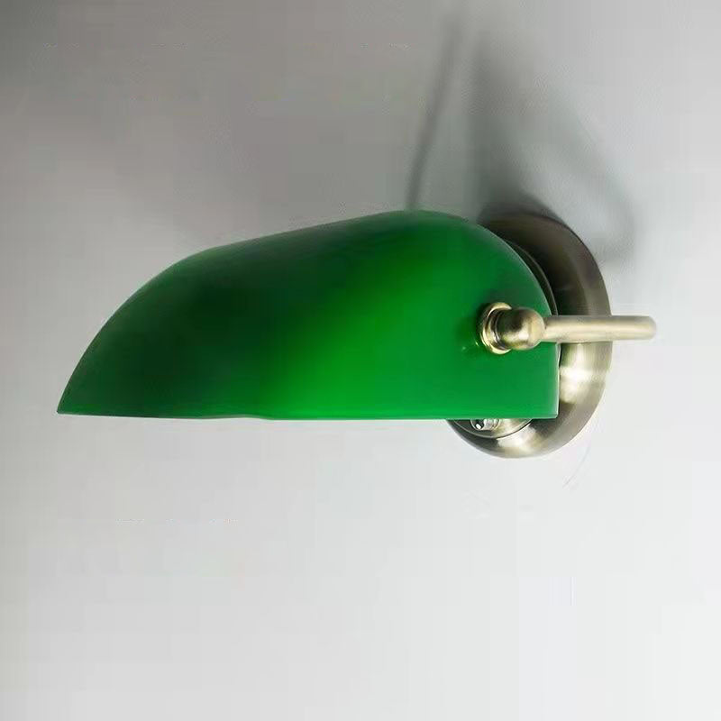 Antique-Style Round Glass & Iron Wall Sconce Light for Living Room