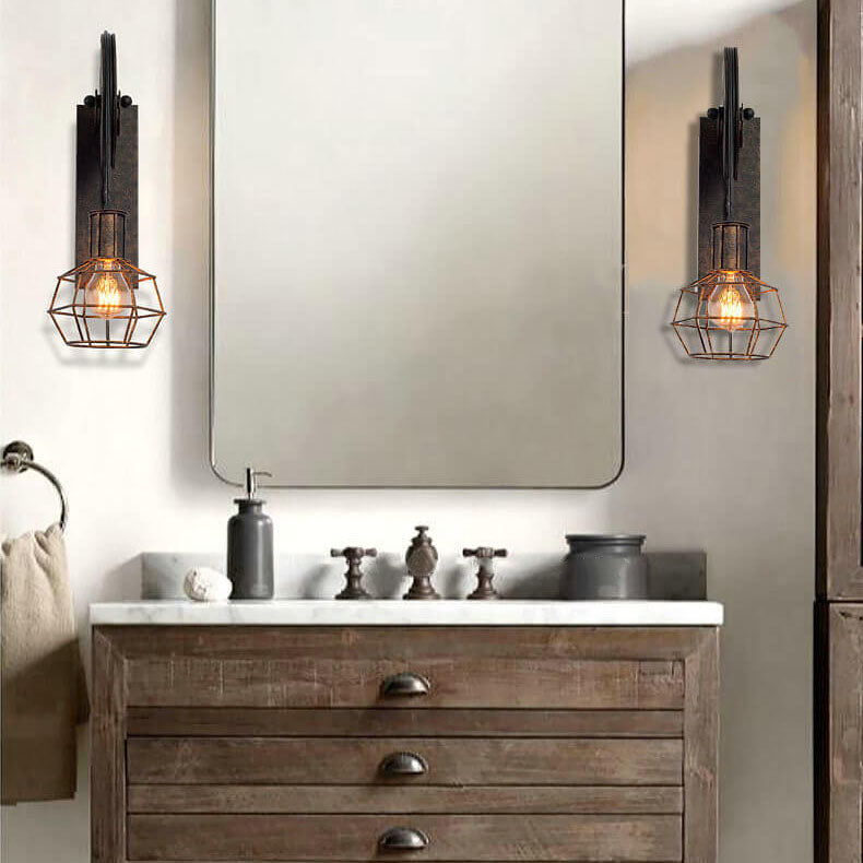 Rustic Iron Industrial 1-Light Wall Sconce Lamp for Vintage Home Decor