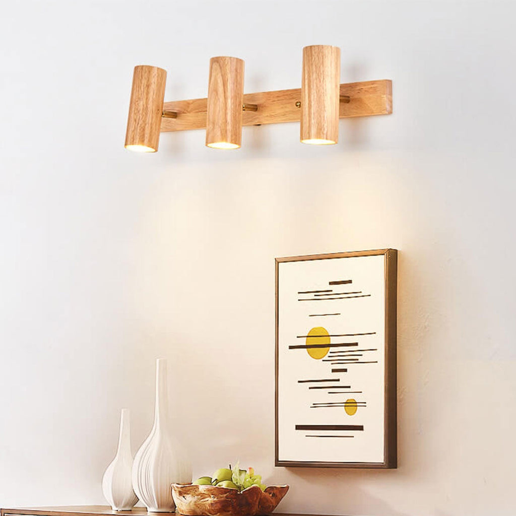 Sleek Minimalist Wooden Track Wall Sconce Lamp for Modern Living Spaces