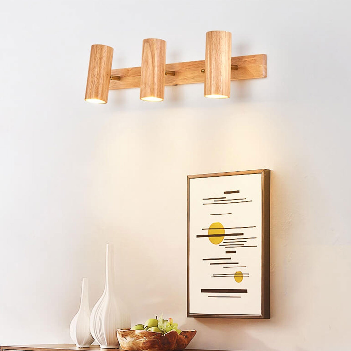 Sleek Minimalist Wooden Track Wall Sconce Lamp for Modern Living Spaces