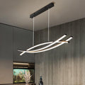 Sleek Aluminum Wave Arch LED Chandelier for Modern Dining Room Decor