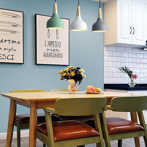 Contemporary Macaron Disc 1-Light Pendant Lamp for Kitchen & Dining Room