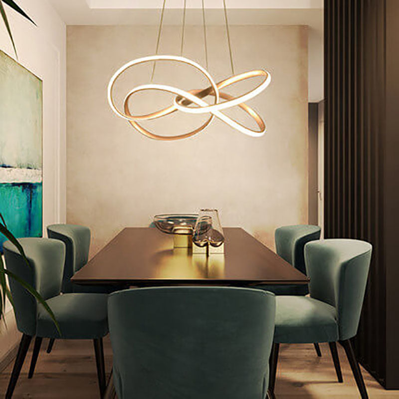 Modern White Aluminum Acrylic LED Chandelier for Living Room Decor