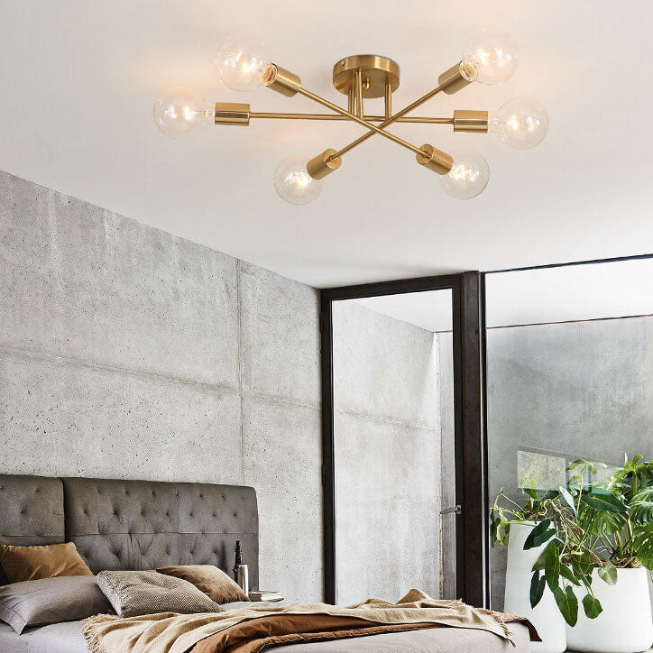 Elegant Gold Finish 6-Light Glass Shade Chandelier for Luxurious Spaces