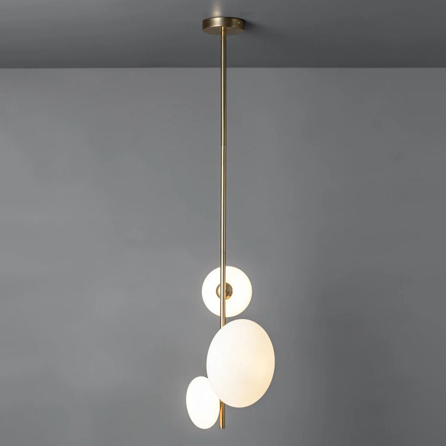 Elegant Brass and Glass Ball 3-Light Chandelier for Modern Living Rooms