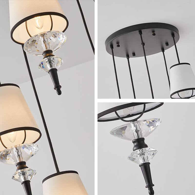 Antique-Style Clear Glass Metal Island Chandelier Light for Kitchen