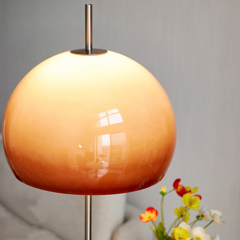 Vintage-Inspired Glass Mushroom Floor Lamp with 2 Lights for Living Room