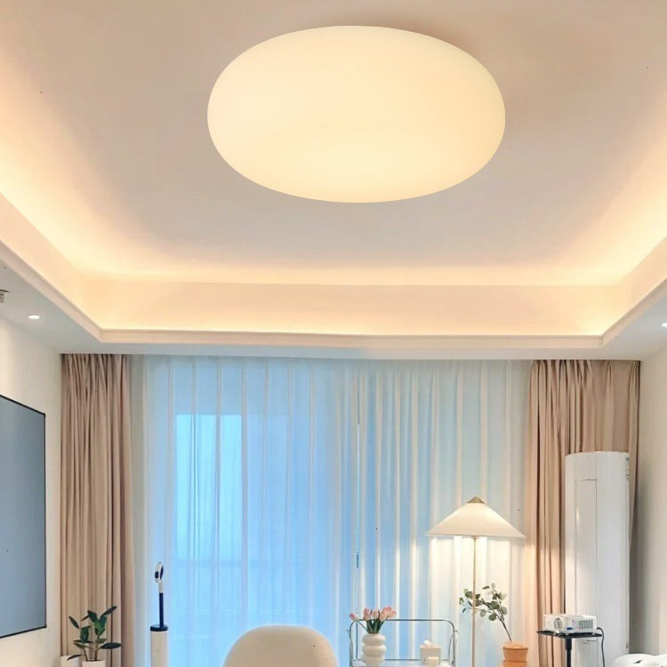 Modern Black Oval Iron LED Flush Mount Ceiling Light for Bedroom