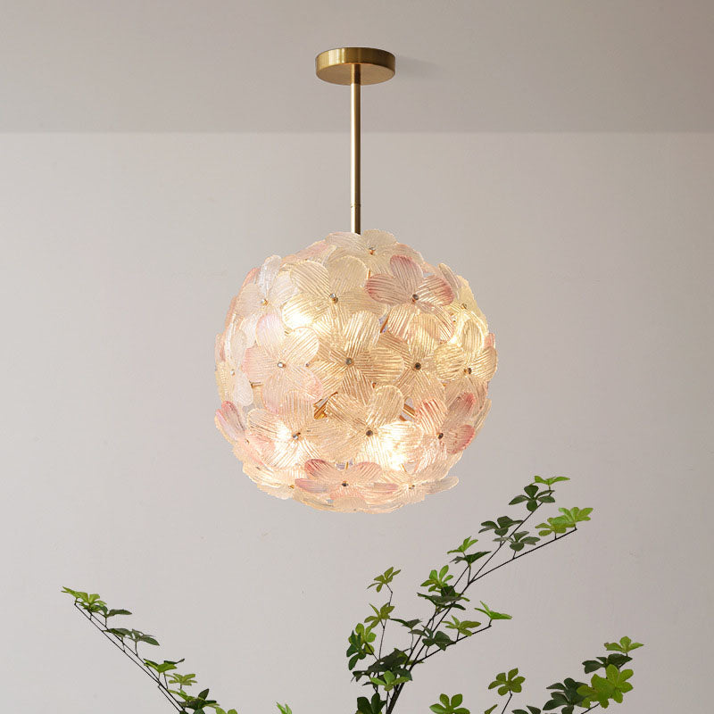 Modern Art Deco Gold Glass & Iron 6/8 Light Chandelier for Living Room
