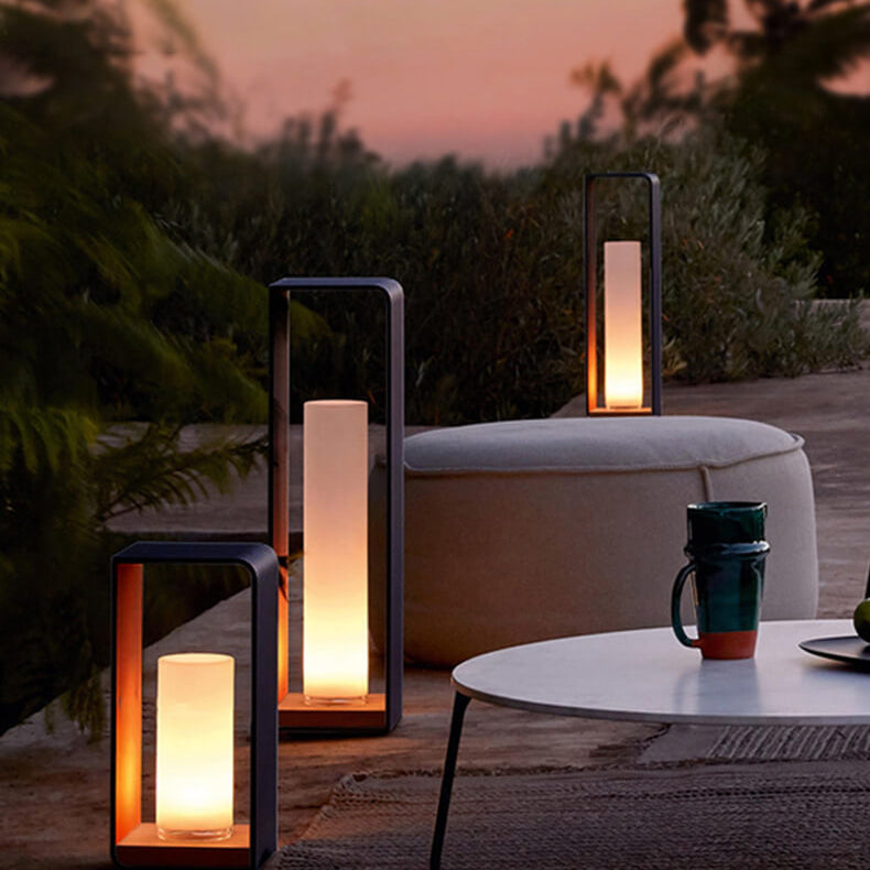 Contemporary Square Stainless Steel LED Landscape Light for Outdoor Use
