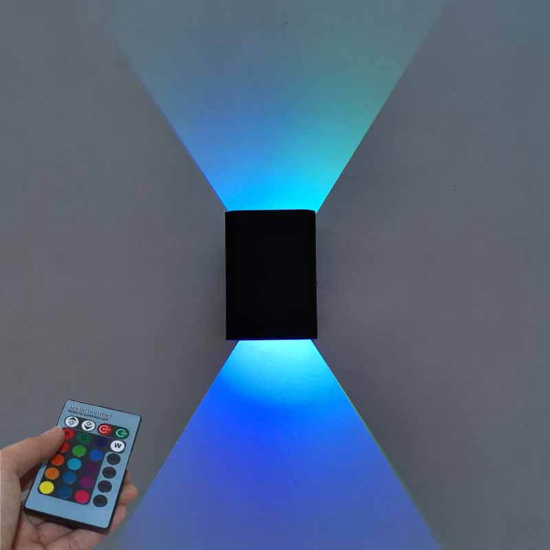 Contemporary Square Aluminum RGB LED Wall Sconce for Home Decor Lighting
