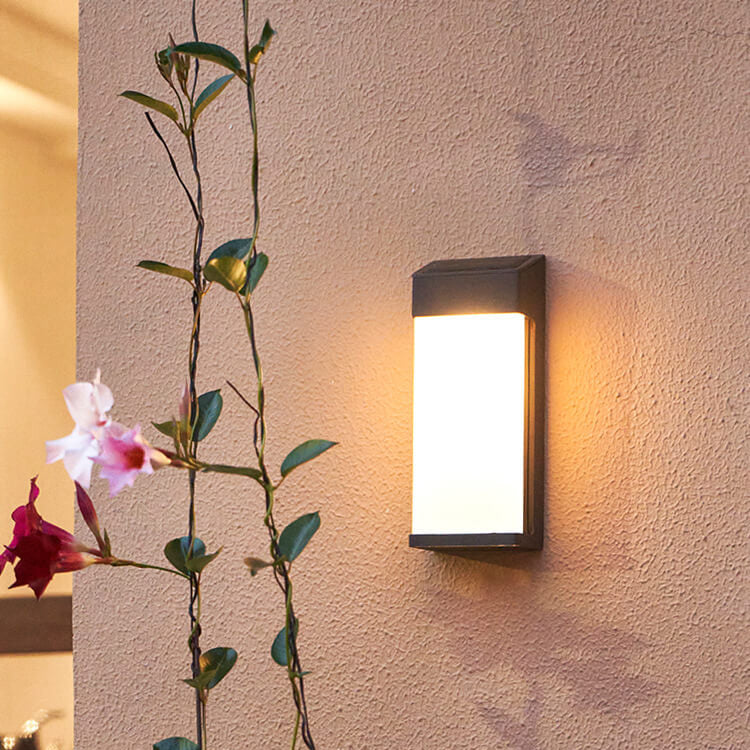 Modern Frosted Glass Solar LED Wall Sconce Light for Outdoor Spaces