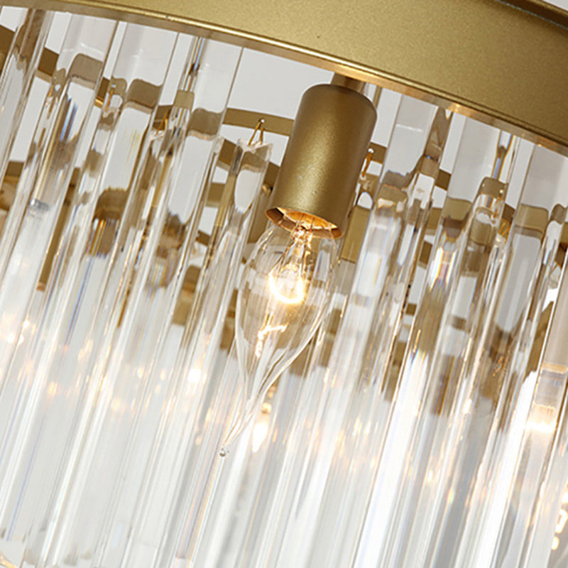 Modern Iron 8-Light Round Crystal Chandelier for Luxurious Living Room