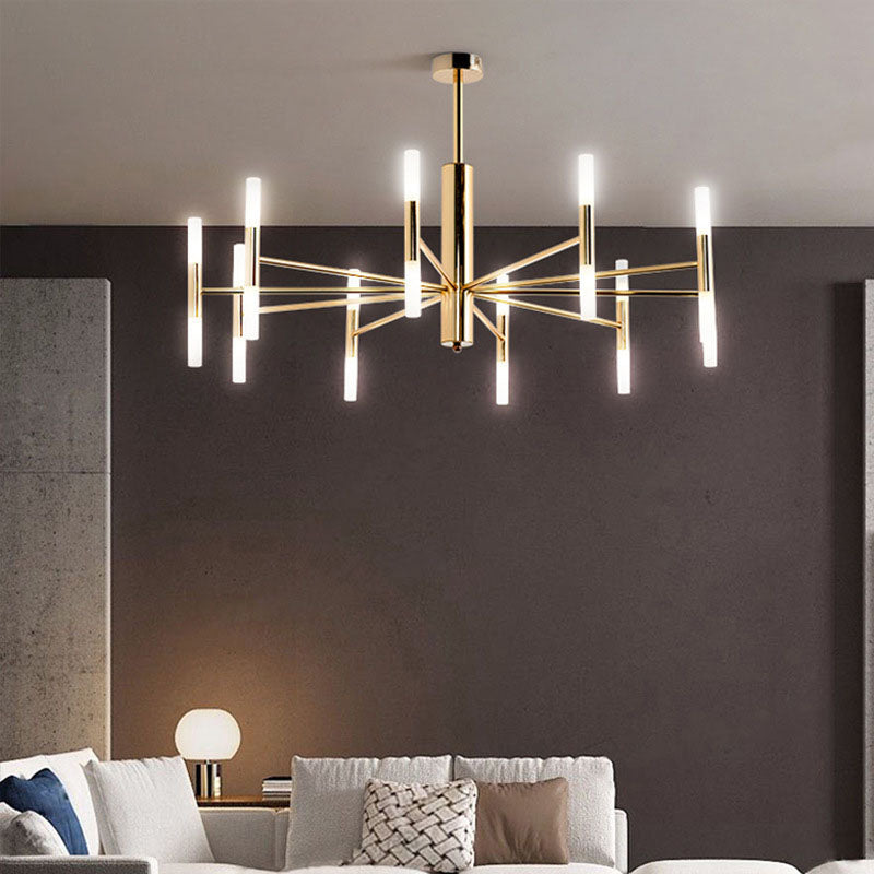 Nordic Style Black Wrought Iron Chandelier Pendant for Bedroom Décor