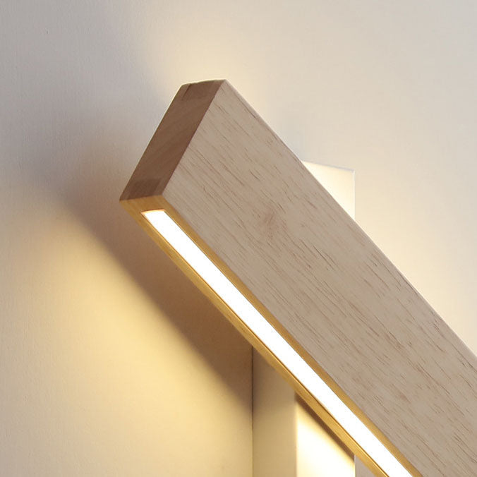 Nordic Style Rotatable Solid Wood LED Wall Sconce for Contemporary Spaces